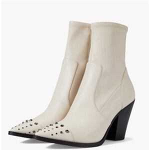 MICHAEL KORS Women's Dover Pointed-Toe Dress Booties Size 9 Lt Cream NWT